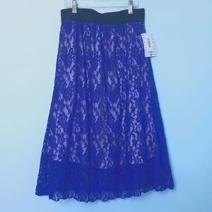 Lularoe blue lace lola skirt